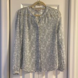 Banana Republic | Grey and White Blouse | Like New